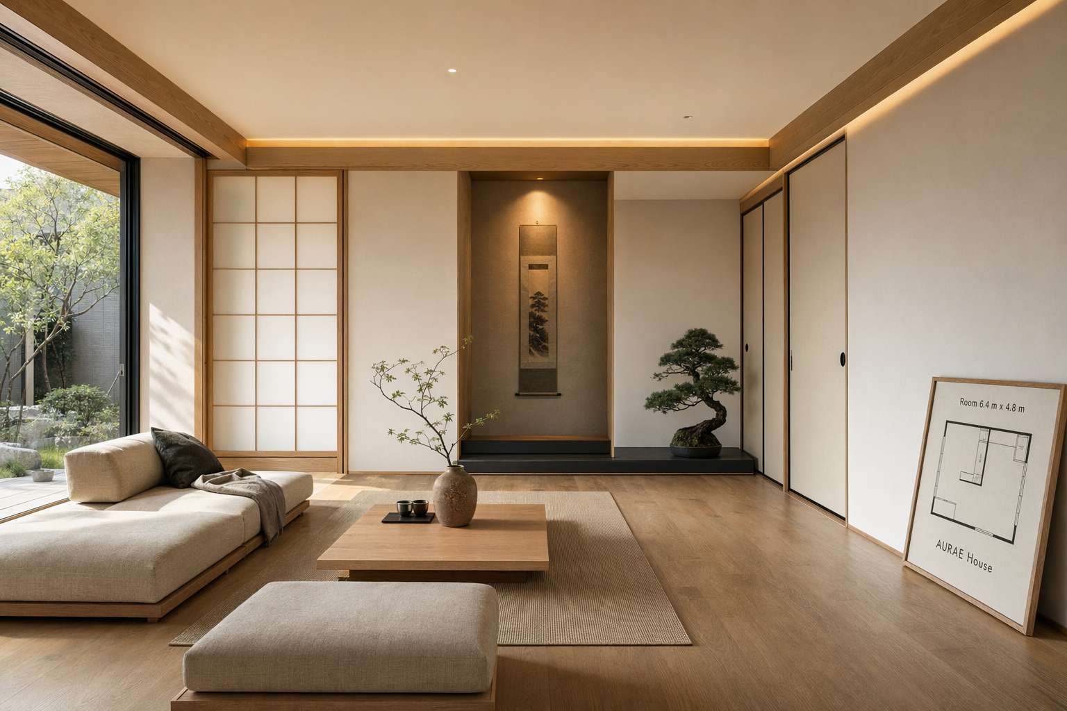 GPT-Image-2 案例 · 日式极简客厅