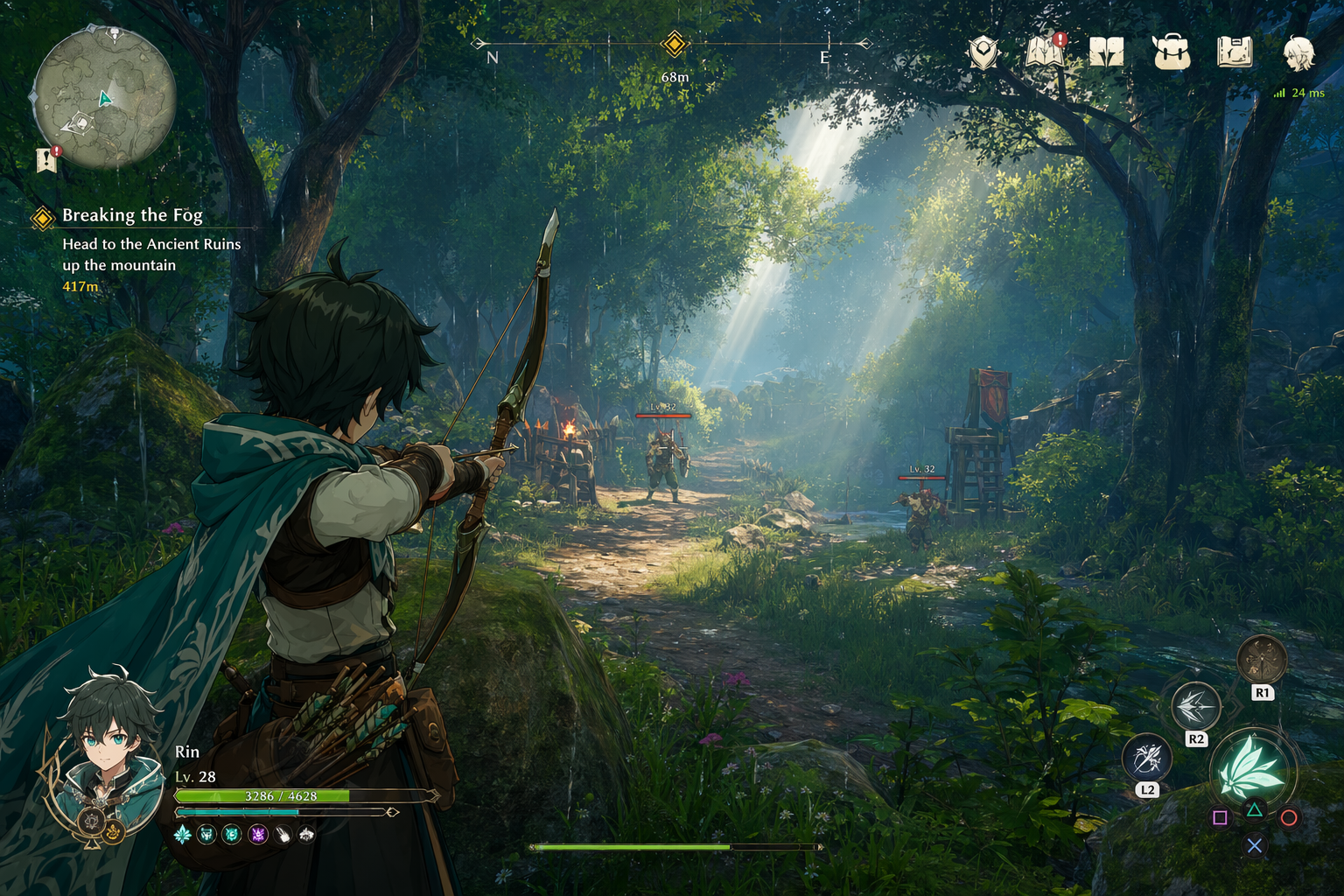 GPT-Image-2 案例 · 动漫风开放世界冒险 HUD