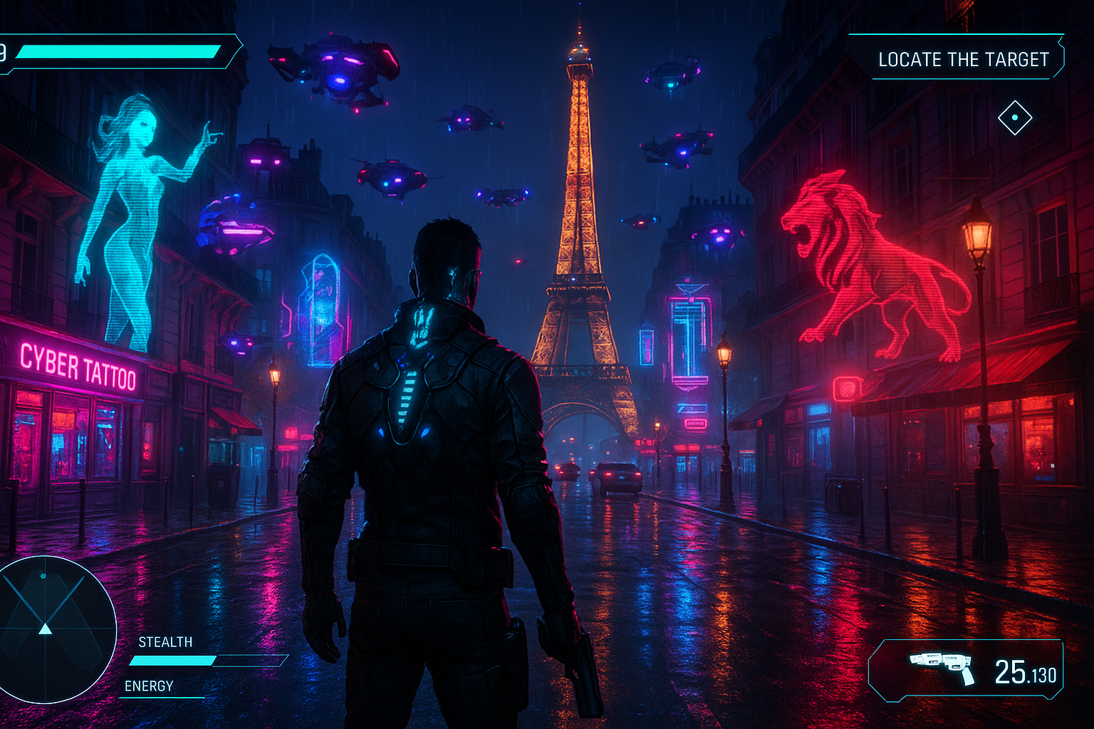 GPT-Image-2 案例 · 赛博朋克欧洲动作 HUD