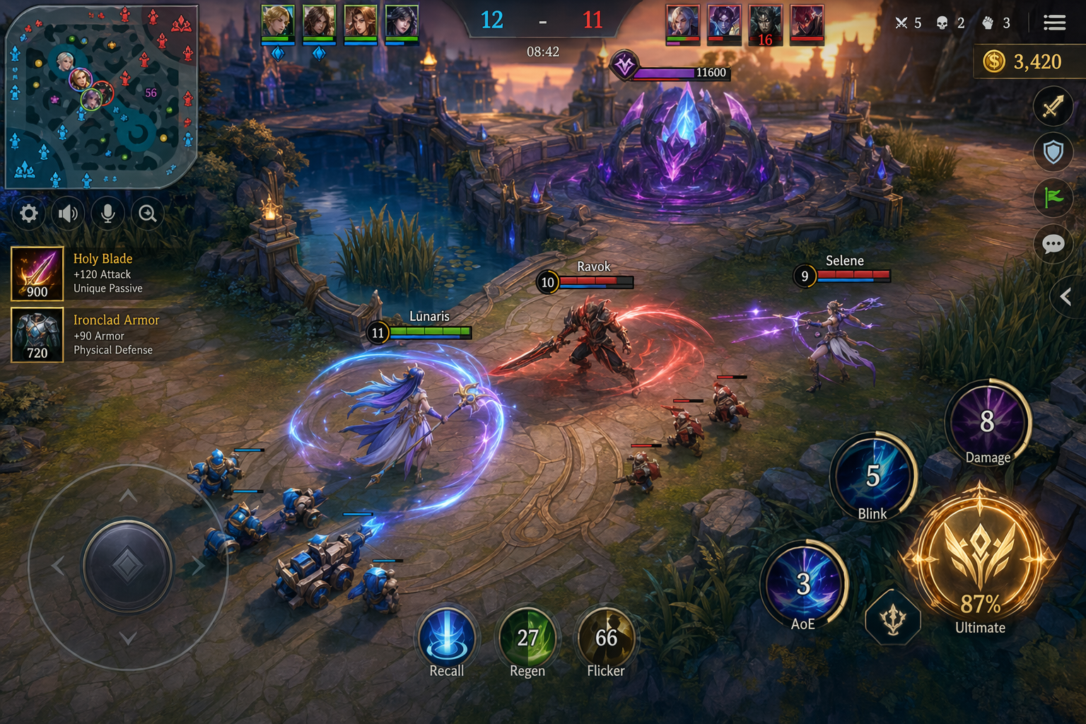 GPT-Image-2 案例 · 手机 MOBA 竞技场 HUD