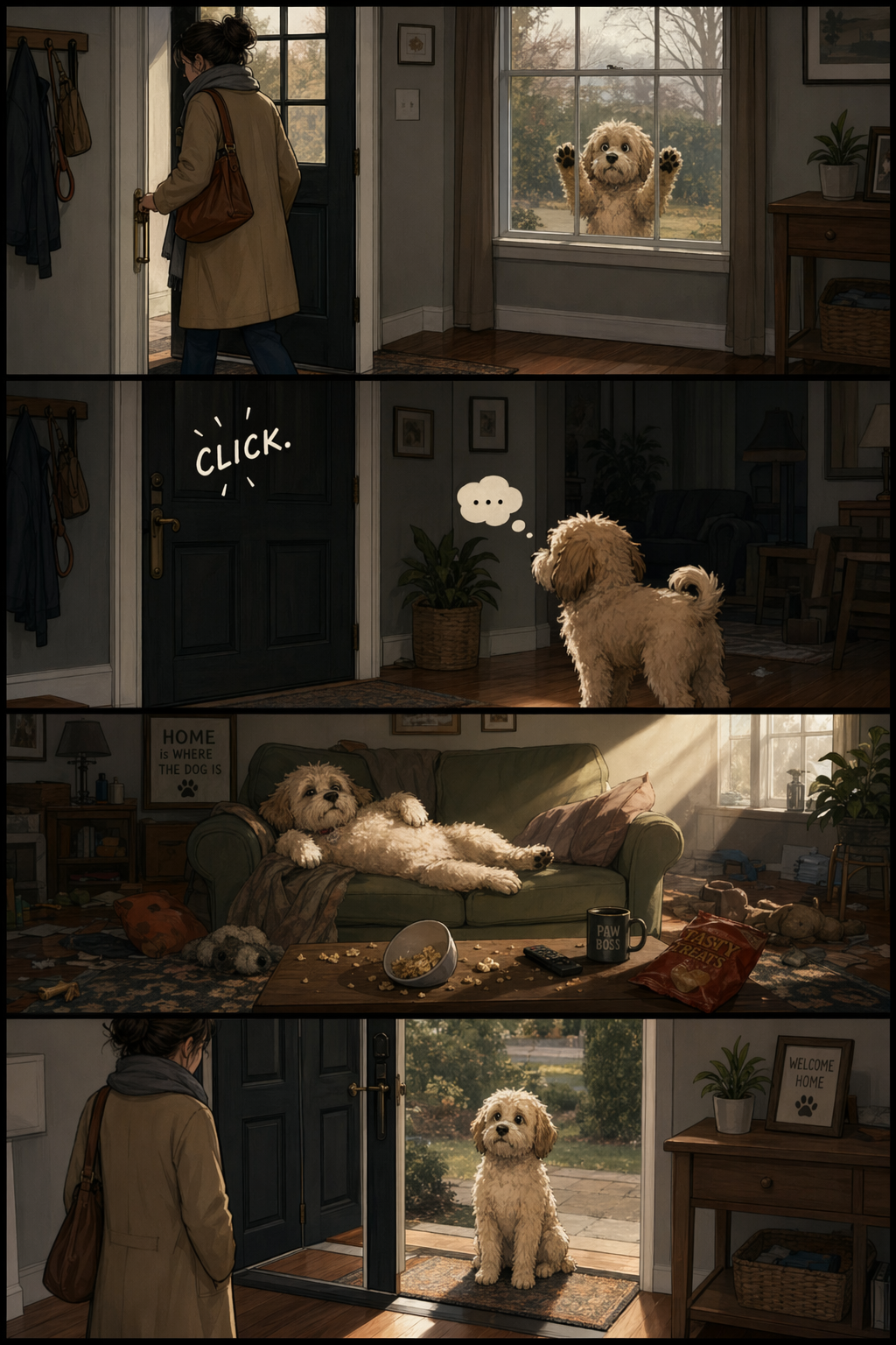 GPT-Image-2 案例 · 四格宠物漫画
